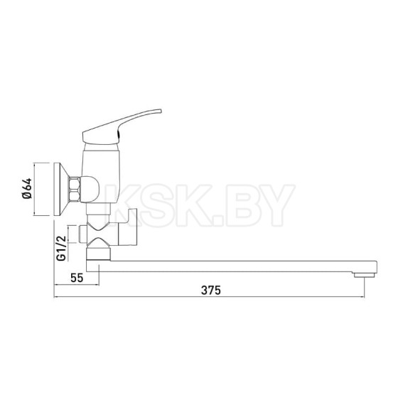 Смеситель для ванны Gross Aqua Base, 7237258C-35L(F) (7237258C-35L) 