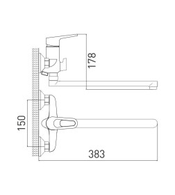 Смеситель для ванны Gross Aqua Delta, 7244268C-35L(F)