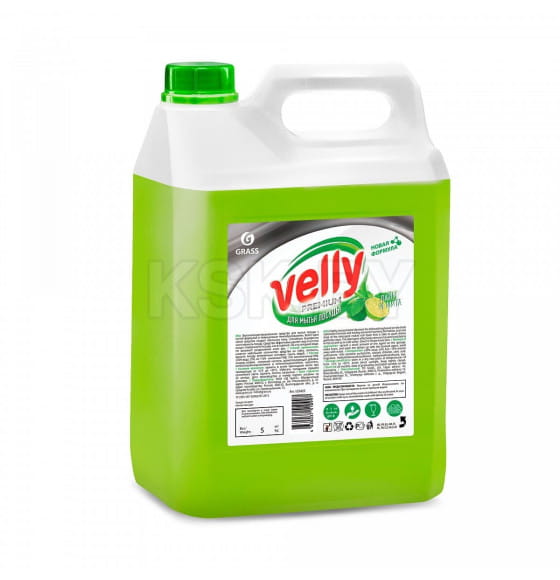 Средство для мытья посуды Grass "Velly Premium" лайм и мята 5 кг (125425) 