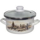 Кастрюля эмалированная "Город" 4,0 л, ручка крышки пластик, (форма цилиндр) САНТЭКС (1-2240112) 