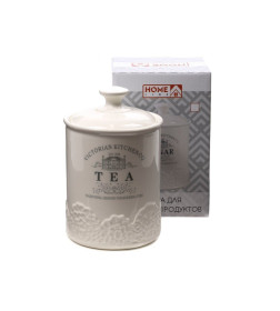 Банка для сыпучих продуктов керамическая "Tea" 650 мл/10,5*10,5*16,5 см, HC1910017-6.5T