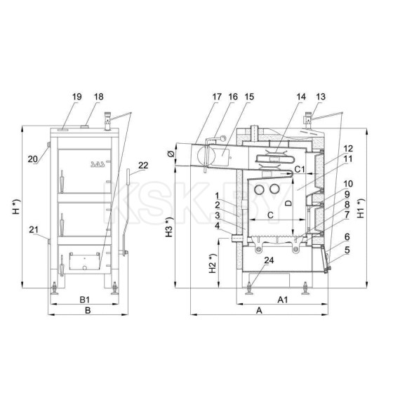 Твердотопливный котел UWG 14 kW SAS