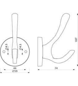 Крючок меб. HORN, белый AKS