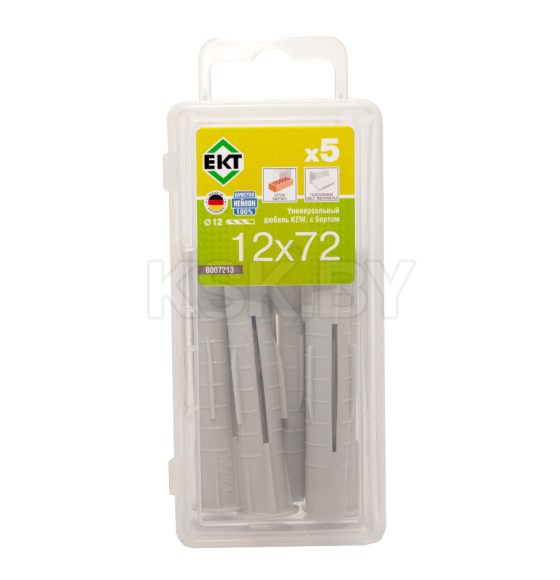 Универсальный дюбель с бортом KEW UKD 12x72, (упак/5шт) НЕЙЛОН (B007213) 
