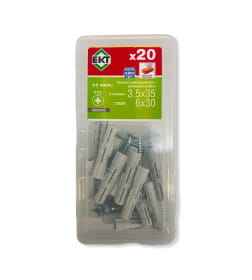 Саморез, цинк 3,5х35 + распорный дюбель DSD S 6х30, нейлон (упак/20шт)