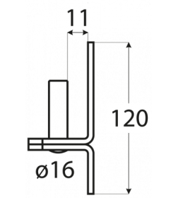 Ответная часть петли 16 мм/ 11 мм