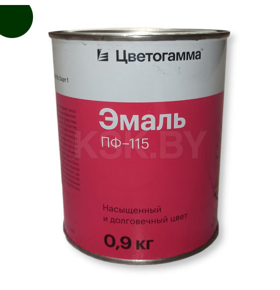 Эмаль алкидная ПФ-115  Цветогамма темно-зеленая,  0,9 кг