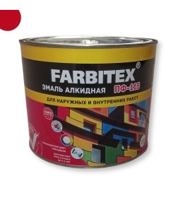 Эмаль алкидная ПФ-115 FARBITEX красный,  1,8 кг