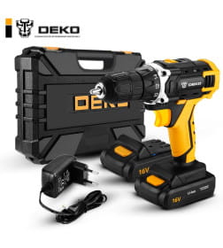Дрель-шуруповерт аккумуляторная DEKO DKCD16FU-Li SET 63