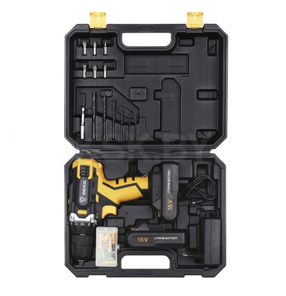 Дрель-шуруповерт аккумуляторная DEKO DKCD16FU-Li SET 63 (063-4099) 