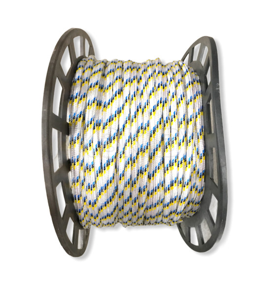 Шнур ПП плетеный с сердечником 24-прядный  диаметр 8 мм. катушка 250 м.п.