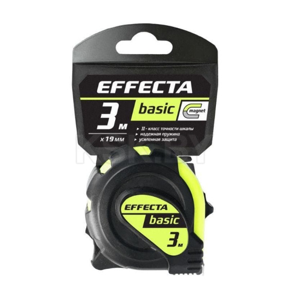 Рулетка  3м х 19мм с магнитом EFFECTA Basic  (570319) 