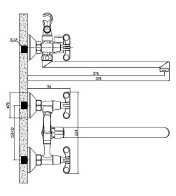 Смеситель для ванны Rossinka Silvermix RS42-80