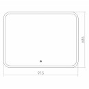 Зеркало с подсветкой Silver Mirrors.Стив Led 915х685х30мм (сенсорный выключатель) (ФР-00000843) 