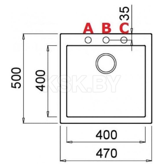 Мойка кухонная из гранита Quadra 102 G68 Bianco (Quadra 102 G68 Bianco) 