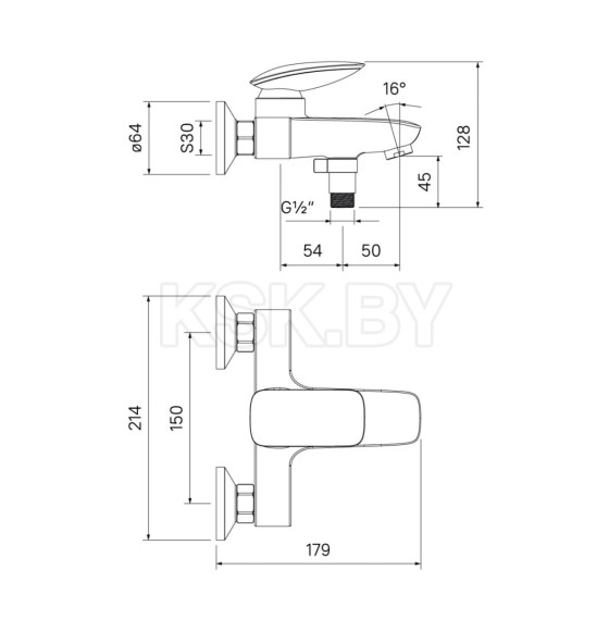 Ссмеситель для ванны IDDIS, Stone, STOSB00i02WA (STOSB00i02WA) 