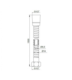 Шланг для душа нерж. сталь 1,5 м.