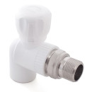 Кран шаровой ПП для радиатора угловой d20х1/2" белый (27807) 