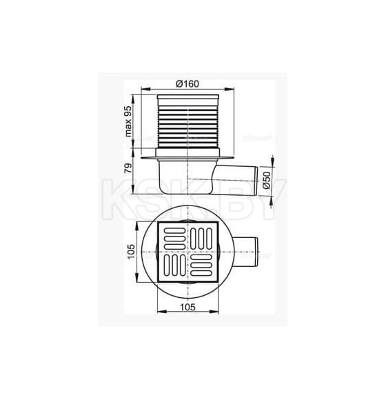 Трап для душа Alcaplast 105х105мм, APV31-BL-01 (APV31-BL-01) 