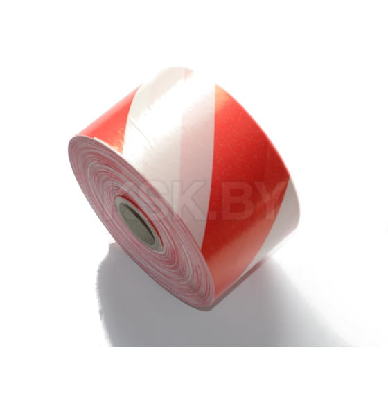 Лента сигнальная  80мм х500м красно-белая 