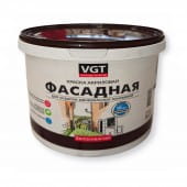 Краска водно-дисперсионная. VGT ВД-АК-1180 фасадная, белоснежная, 7 кг