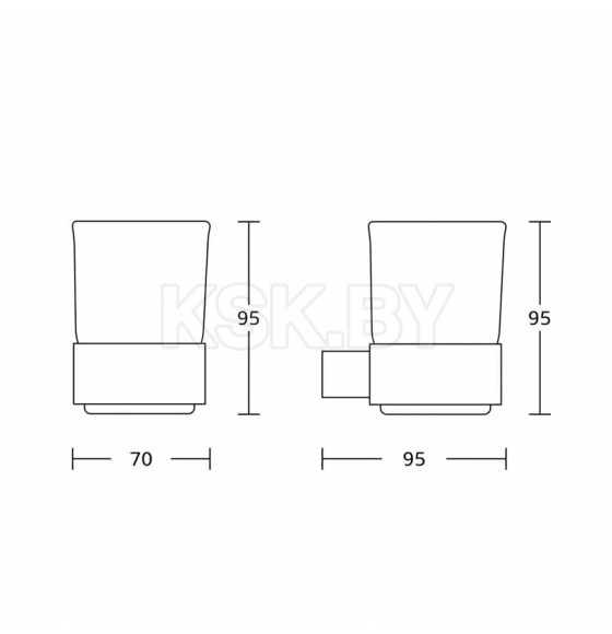 Стакан для зубной щетки и пасты Gross Aqua Space Matt Black GA18238MB 		 (GA18238MB) 