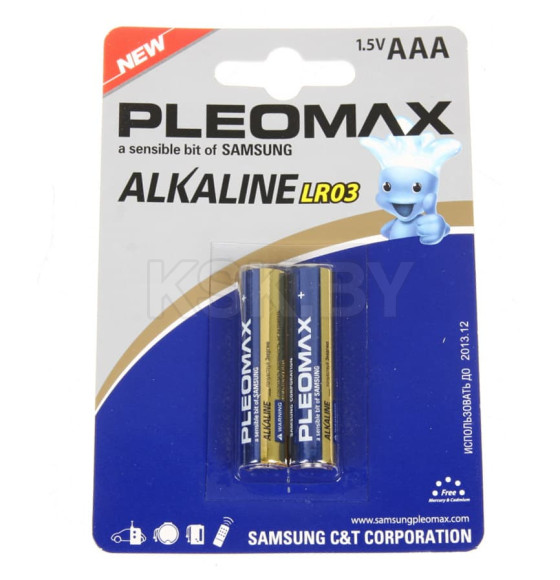 Батарейка AAA LR03 BL-2 (упак. 2шт.) 1.5V Samsung Pleomax Alkaline  (C0008045) 