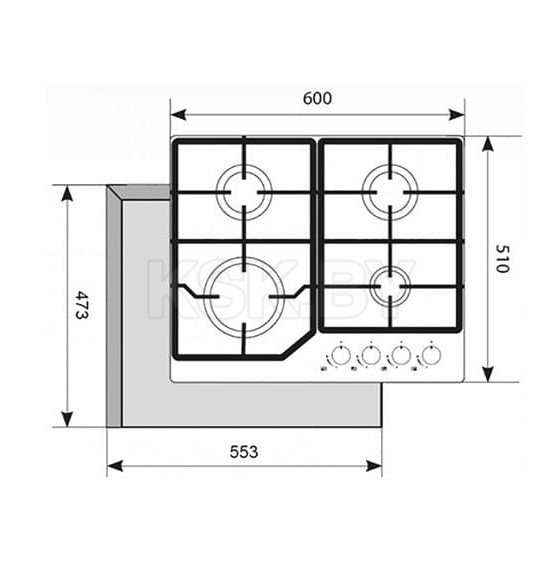 Панель варочная газовая Akpo PGA 604 FGC BL