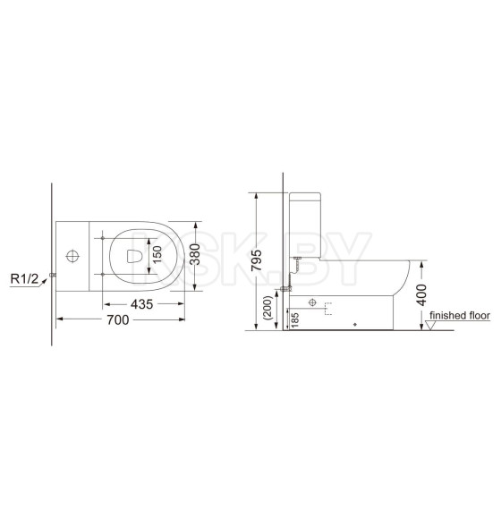 Унитаз напольный Porta SENATOR-2  (HDC373P) 