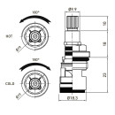 Кран-буксы Gross 24 мм,20 шлицов,180 град.к смес.для кухни и умыв.Retro,Yota F04362-KRY		 (F04362-KRY	) 