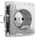 Розетка с заземлением серебряный Hammer Werkel (W1271006) 