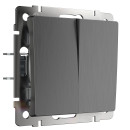 Выключатель 2-кл. проходной графит рифленый Werkel (WL04-SW-2G-2W) 