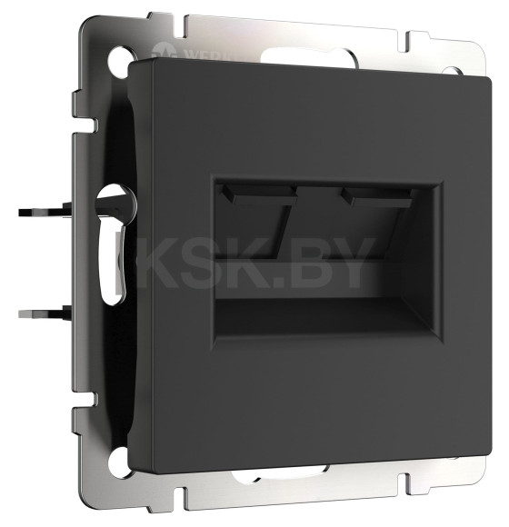 Розетка двойная Ethernet RJ-45 черный матовый Werkel (W1182208) 
