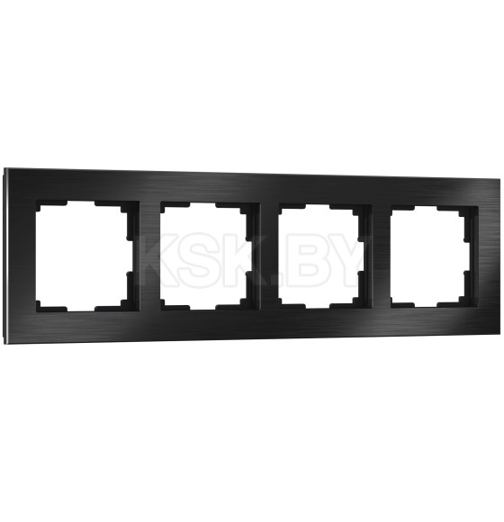Рамка на 4 поста черный алюминий Aluminium Werkel (W0041708) 