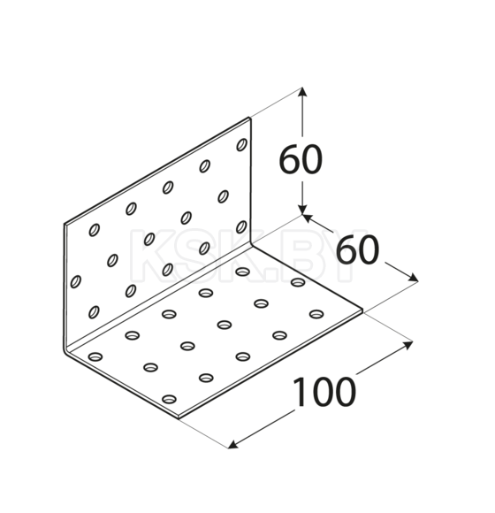 Уголок монтажный  6 60x60x100 мм (410608) 