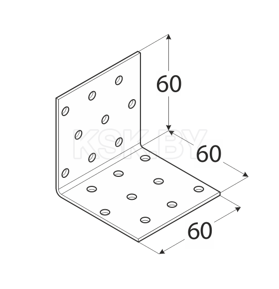 Уголок монтажный  4 60x60x60 мм (410408) 