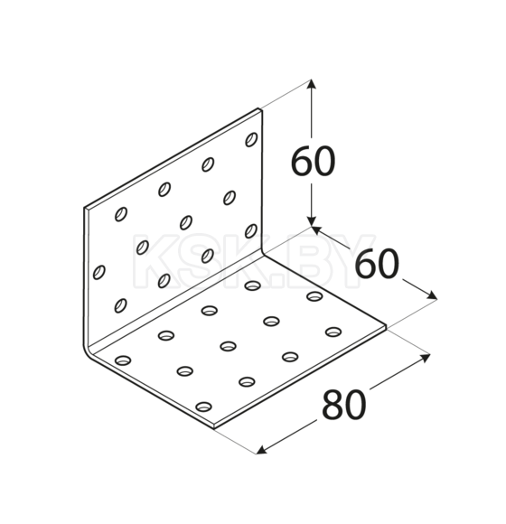 Уголок монтажный  5 60x60x80 мм (410508) 