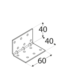 Уголок монтажный 40х40х60х1,5 mm RKMР2