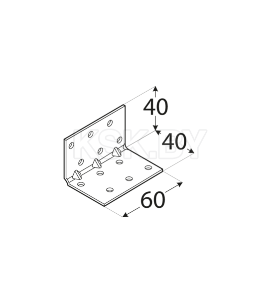 Уголок монтажный 40х40х60х1,5 mm RKMР2 (413207) 