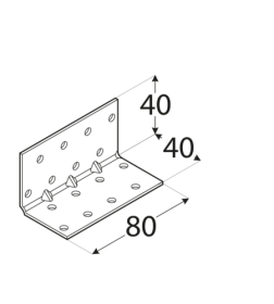 Уголок монтажный 40х40х80х1,5 mm RKMР3 