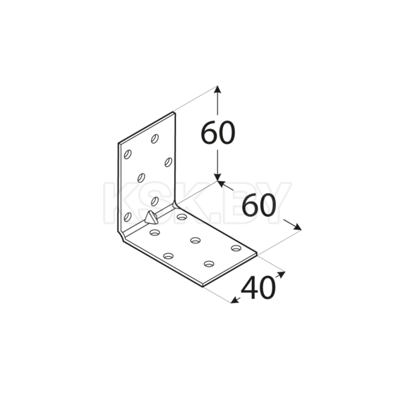 Уголок монтажный 60x60х40х1.5 мм RKMP4 (413407) 