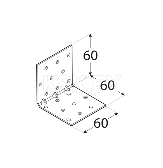 Уголок монтажный 60х60х60х1,5 mm RKMР5 (413507) 