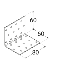 Уголок монтажный 60х60х80х1,5 mm RKMР6