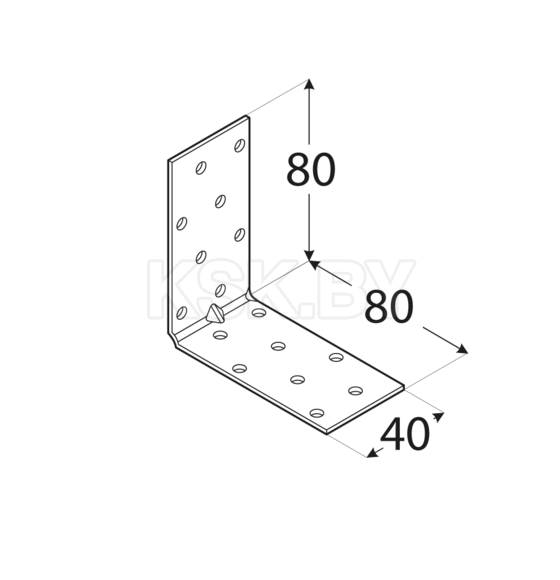 Уголок монтажный 80x80x40x1.5 мм RKMP7 (413707) 