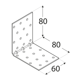 Уголок монтажный 80x80x60x1.5 мм RKMP8