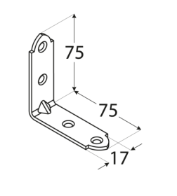 Уголок узкий 75х75х17х1,5 мм RKWO4