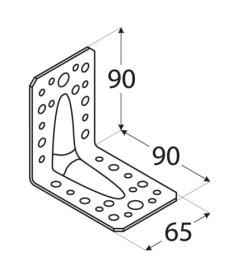 Уголок усиленный 1 90x90x65 мм