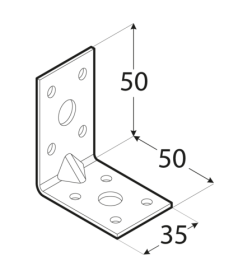 Уголок усиленный 5 50x50x35 мм