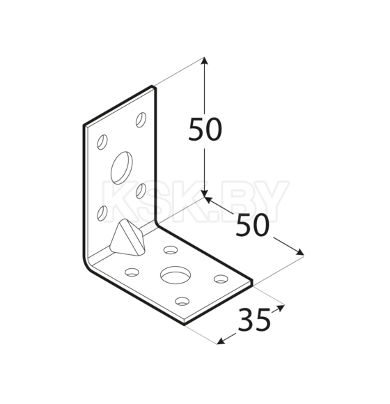 Уголок усиленный 5 50x50x35 мм (402508) 