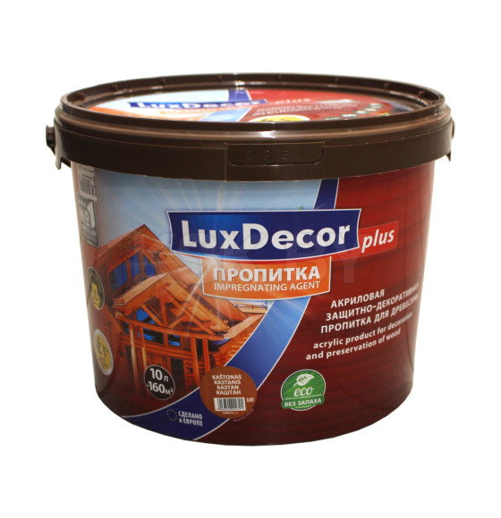 Пропитка декоративная для дерева LuxDecor каштан 10л. 